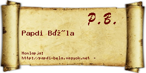 Papdi Béla névjegykártya