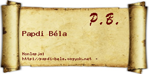 Papdi Béla névjegykártya