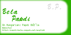 bela papdi business card